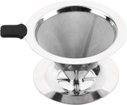 Bicchierino per filtro del caffè 394 x 236 pollici Bicchierino per filtro del caffè in acciaio inossidabile a doppia lastra di rete standard sovrapposto sopra il bicchiere per caffè per ufficio domestico caffetteria