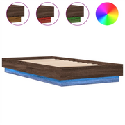 Letto singolo | Letto per adulti | Giroletto con LED Rovere Marrone 90x190 cm