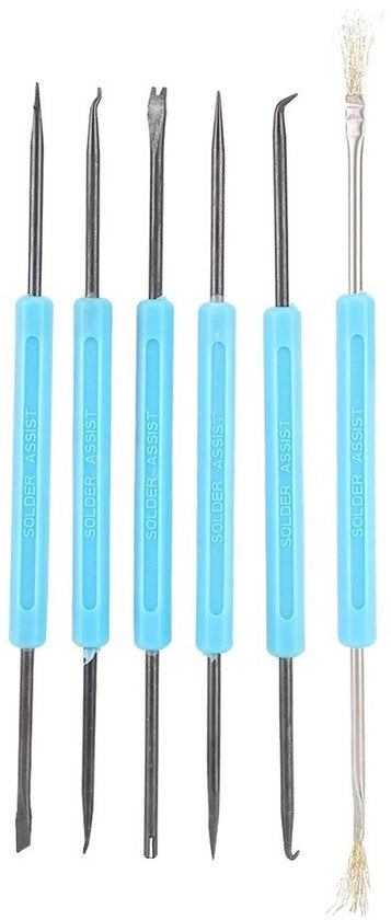 Set di 6 accessori per soldeo a doppia punta - Maniglia ergonomico - Ideale per riparazioni elettroniche - Progettazione multifunzionale - Incluso