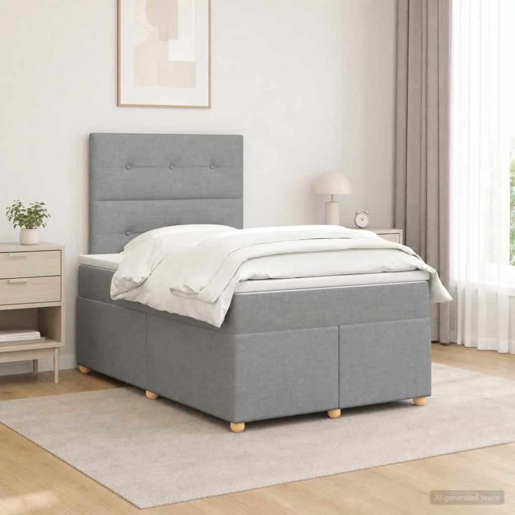 Letto box spring con materasso Grigio Chiaro 120 x 200 cm 3453858