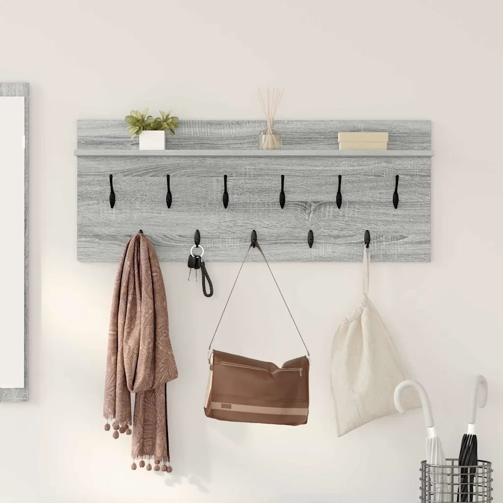 Appendiabiti a muro A parete Grigio Sonoma 100 x 40 x 12 cm 874448
