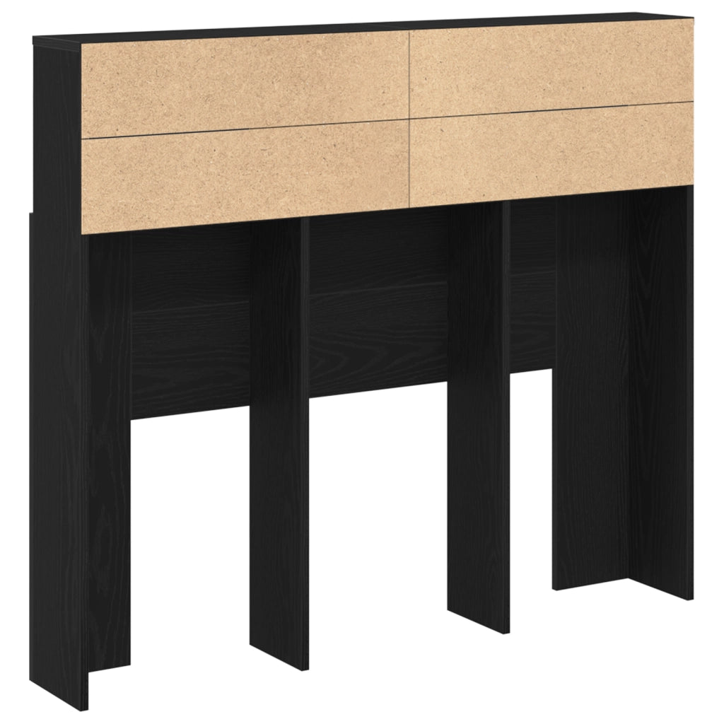 Cabina Testiera  Nero Rovere 120x19x103.5 cm Legno ingegnerizzato