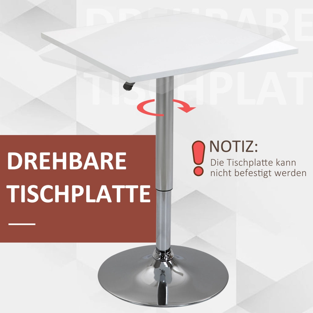Tavolo da bar regolabile in altezza, rotante 360¡ã ¨C zephmum ¨C Bianco