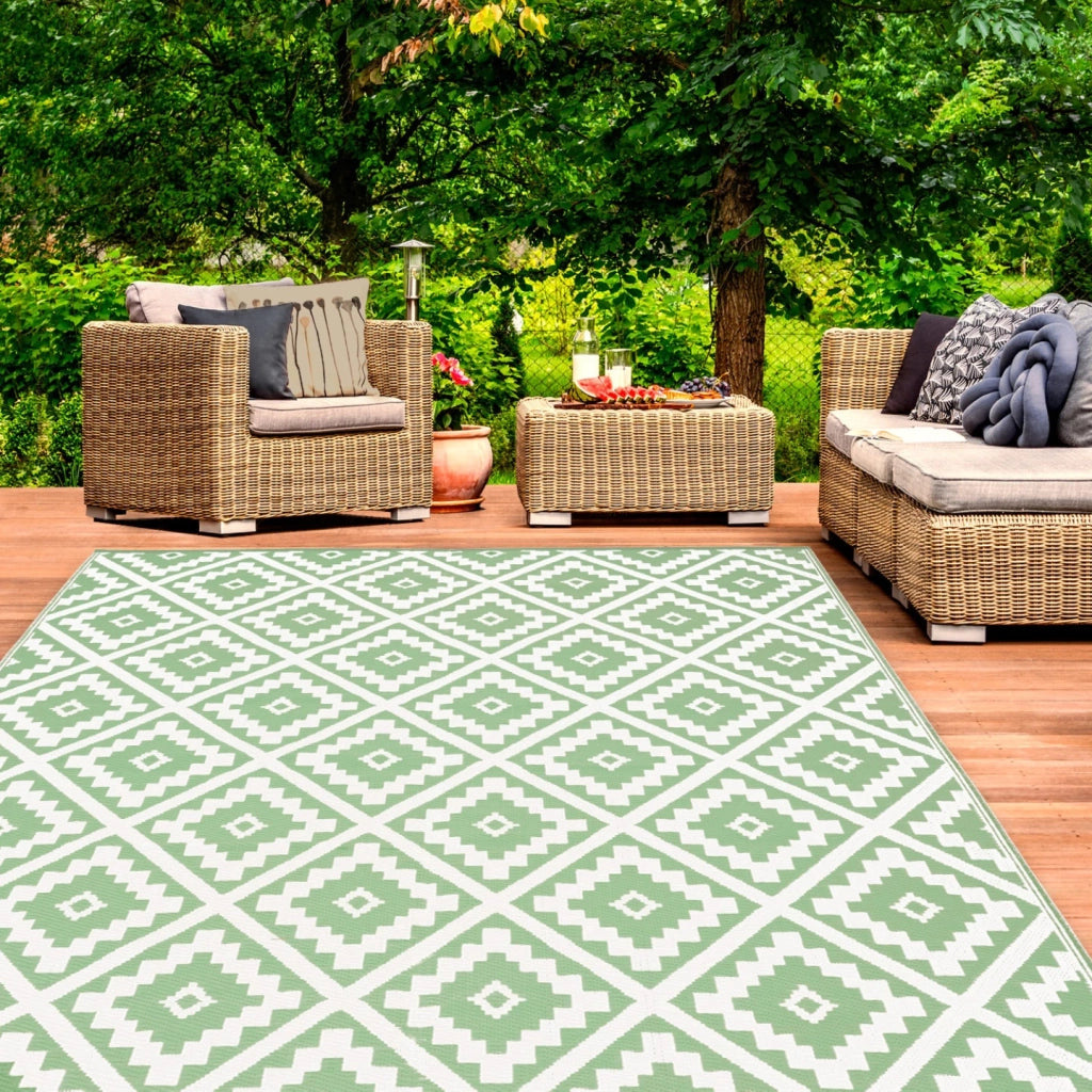 IDMarket - Tappeto per esterni BAHAMAS verde salvia 180 x 280 CM