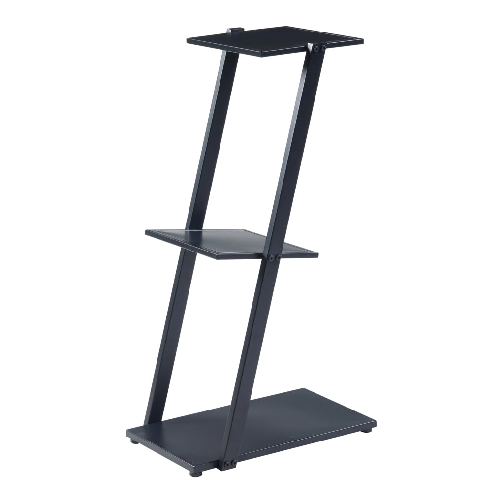 Consolle da Divano Rollag a Forma di Z con 3 Ripiani 72 x 40 x 25 cm Metallo Nero [en.casa]