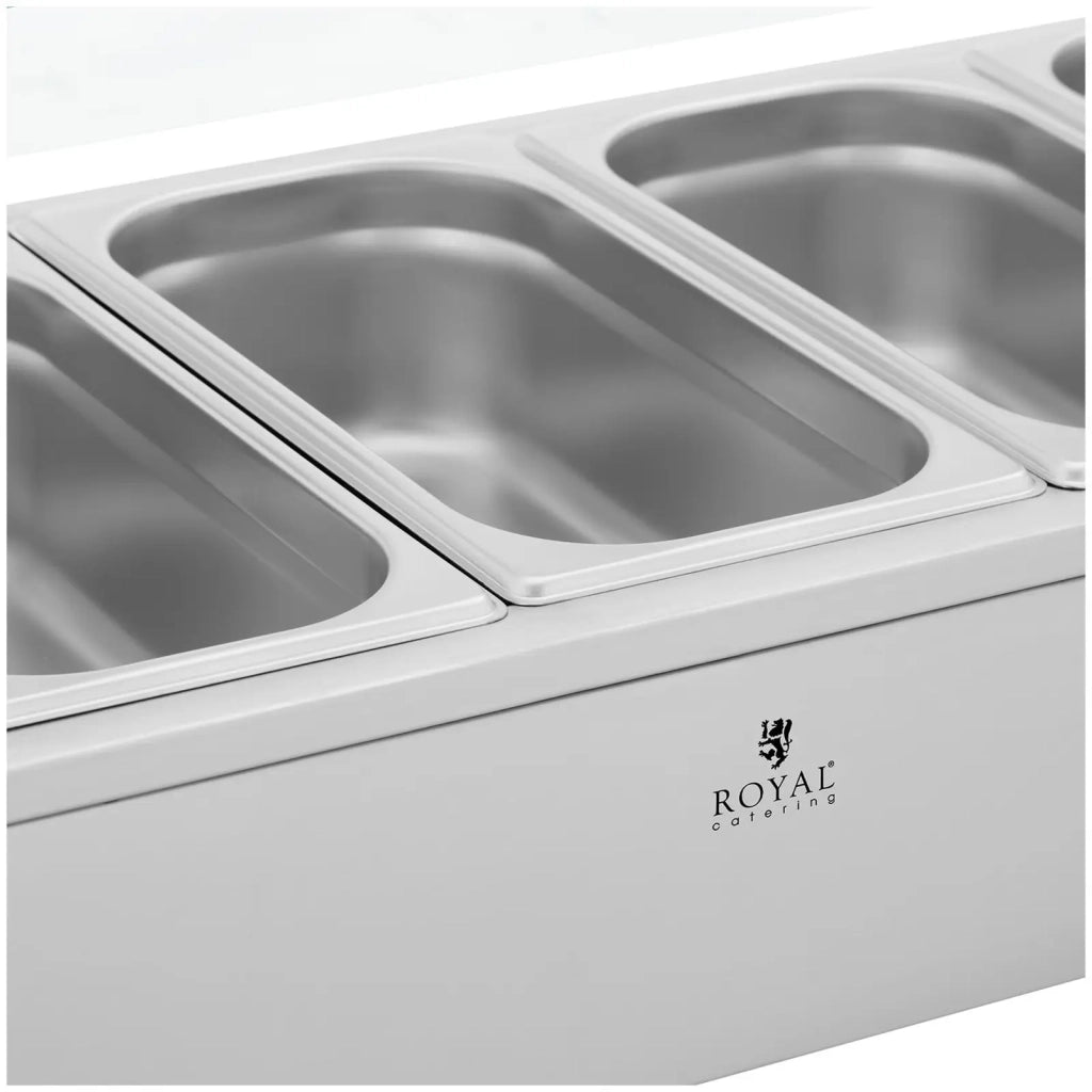 Bagnomaria professionale con 6 bacinelle GN 1/3 acciaio inox argento 14_0008286