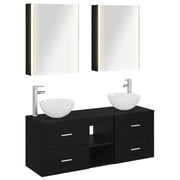 Set di mobili per il bagno 5 pcs Rovere Nero 3406728