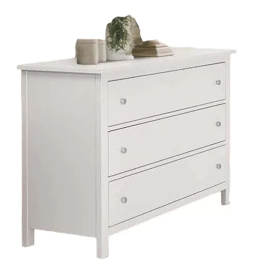 Como'  in legno 3 cassetti  laccato bianco 114 x 51 x 95 h (734) - Mobili 2G