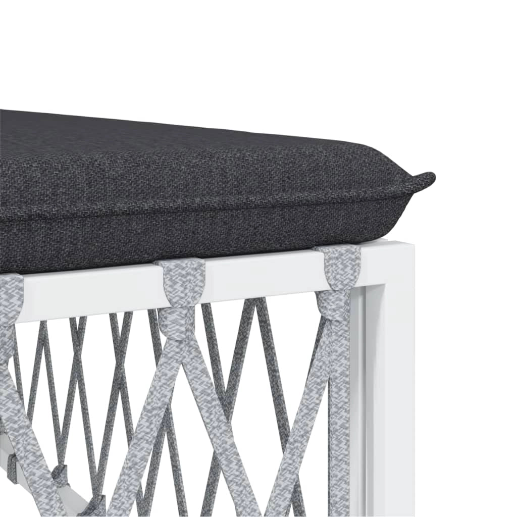 Mobili da giardino mobili da esterno set di mobili con cuscini 6 pezzi acciaio bianco 02_0018316