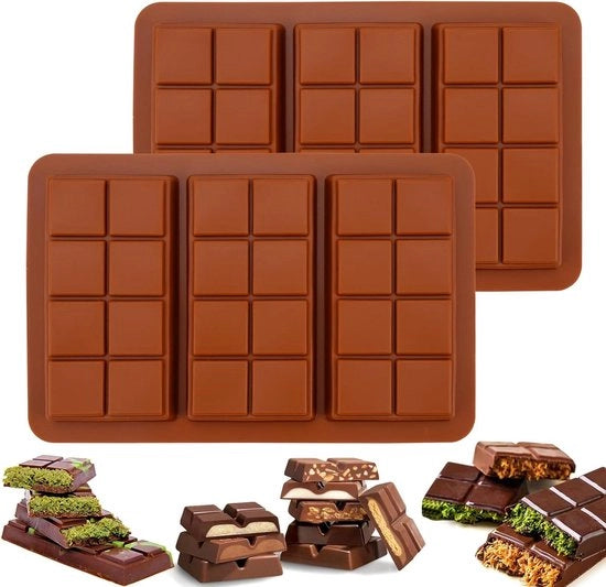 Molda Profonda per Cioccolato 2pz con Smalto Antifriesure e Silicone BPA Free per Caramelle e Gelatina