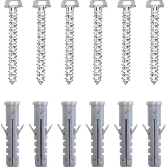 Set di viti e chiodi per fissaggio TV su parete in calcestruzzo e parete in legno, comprensivo di viti M6x60mm a 6 guglie e chiodi, accessori per la cerniera TV, EV034