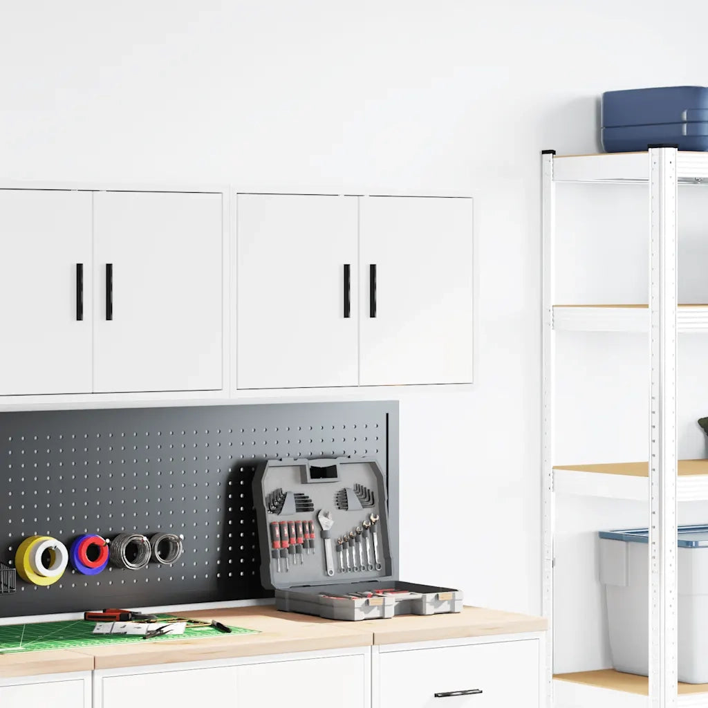 vidaXL Pensile per Garage Bianco in Legno Multistrato