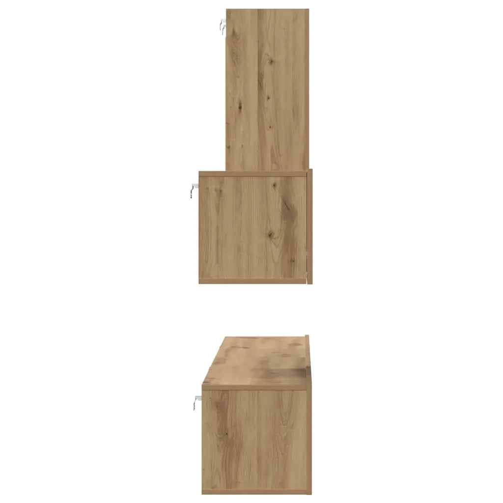 Mobile TV da Parete 4 pcs Rovere artigianale Legno multistrato 3393467
