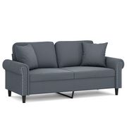 Divano | Divano da soggiorno | Sofa a 2 Posti con Cuscini Grigio Scuro 140 cm in Velluto