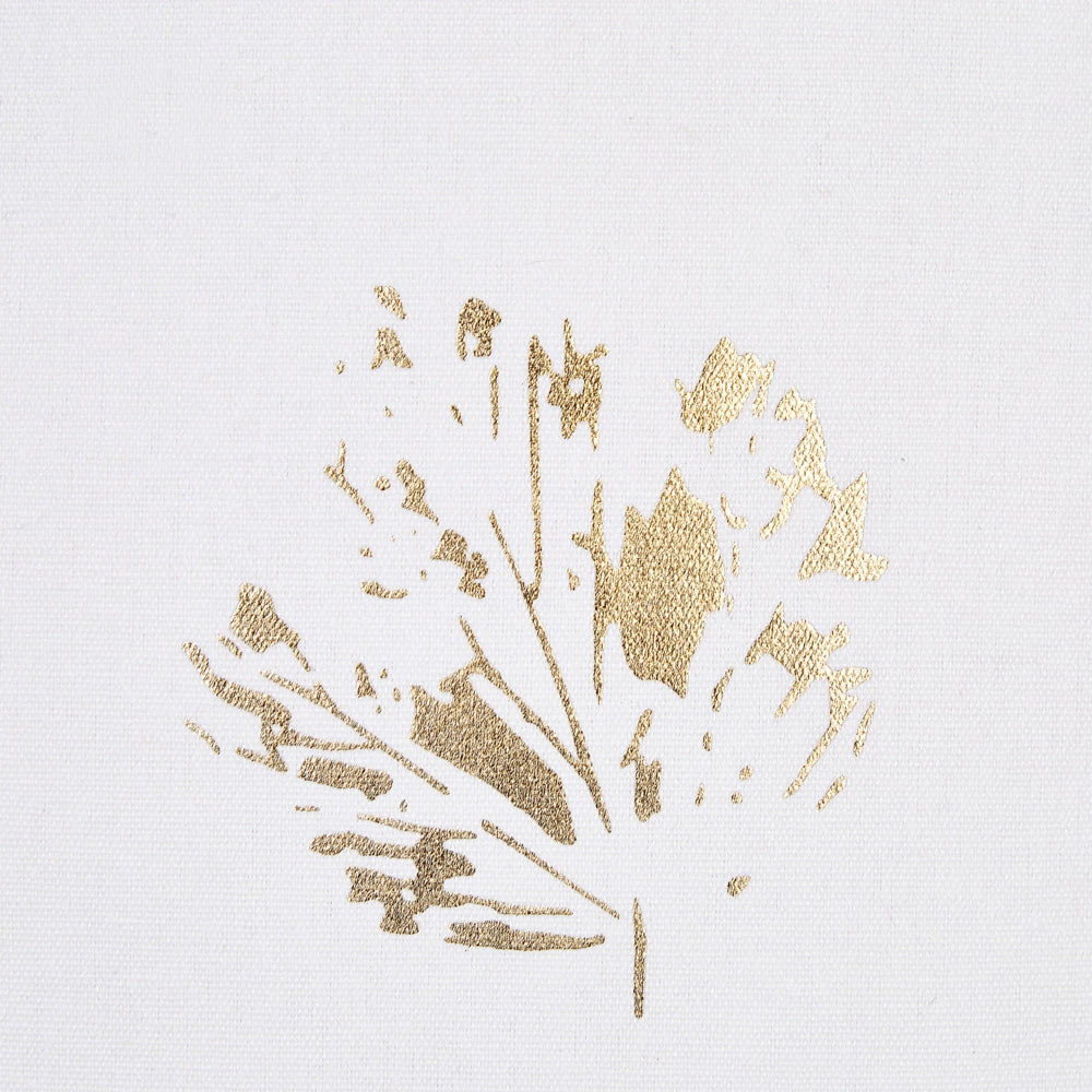 Set di 2 cuscini decorativi in velluto bianco con motivo a foglie 45 x 45 cm Stampa in lamina d'oro Accessori decorativi