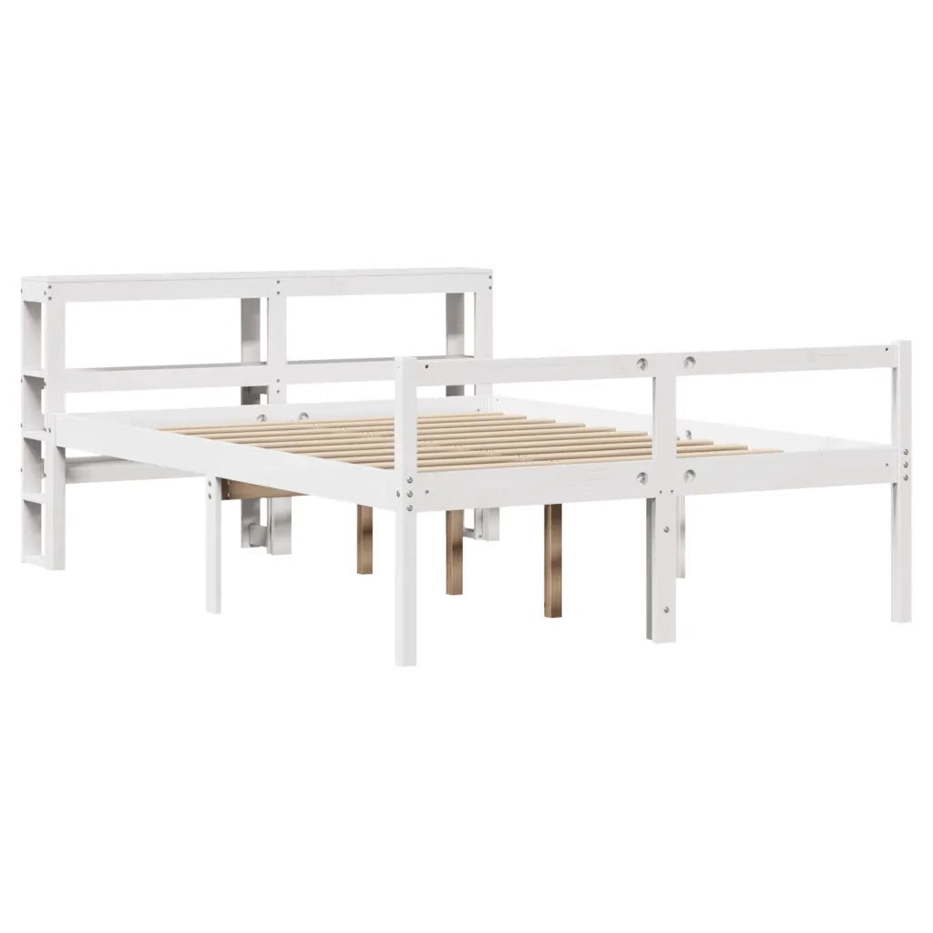 vidaXL Letto Anziani con Testiera Bianco 140x190cm Legno Massello Pino