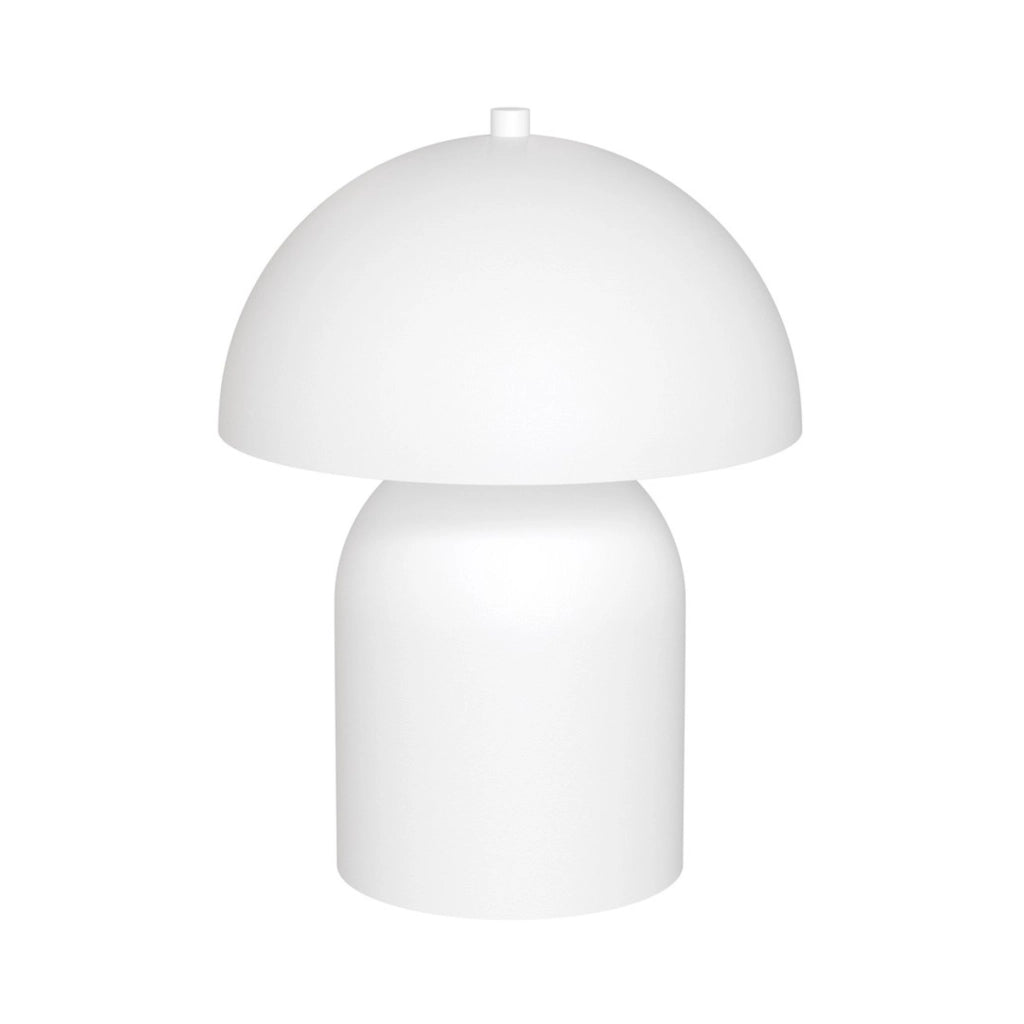 Lampada da tavolo Mush in acciaio bianco opaco