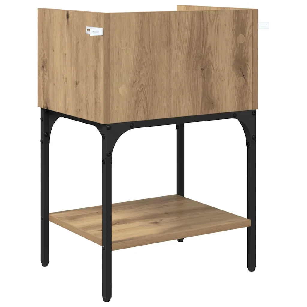 Comodino-Tavolino da notte Rovere artigianale 40 x 29 x 60 cm Legno multistrato