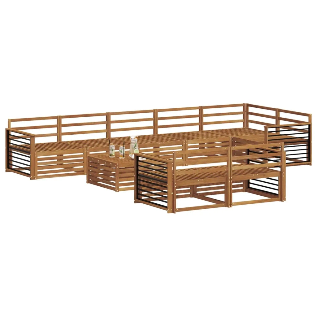 Set di divani da esterno 9 pcs Naturale