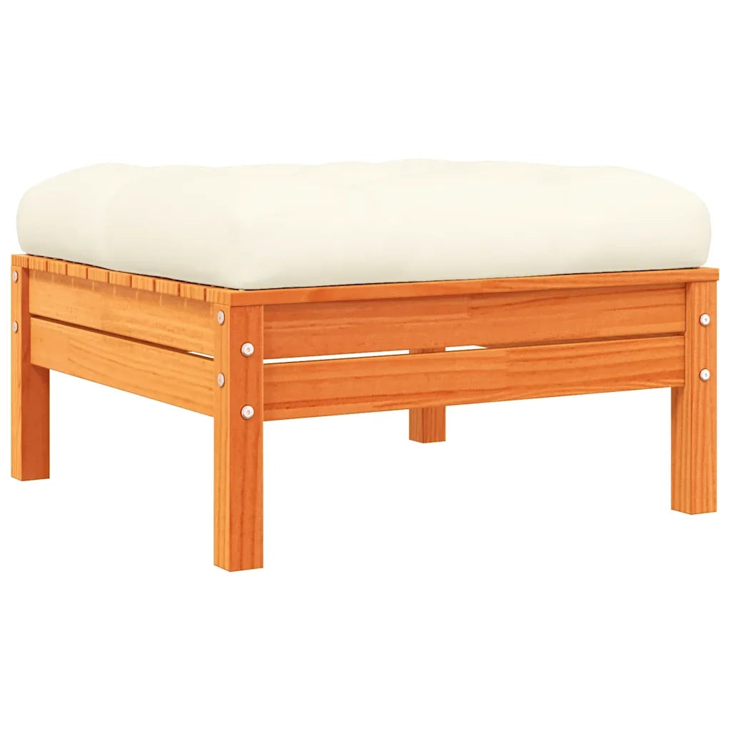 Set Divani Giardino 7 pz con Cuscini Marrone Cera Massello Pino 3299538