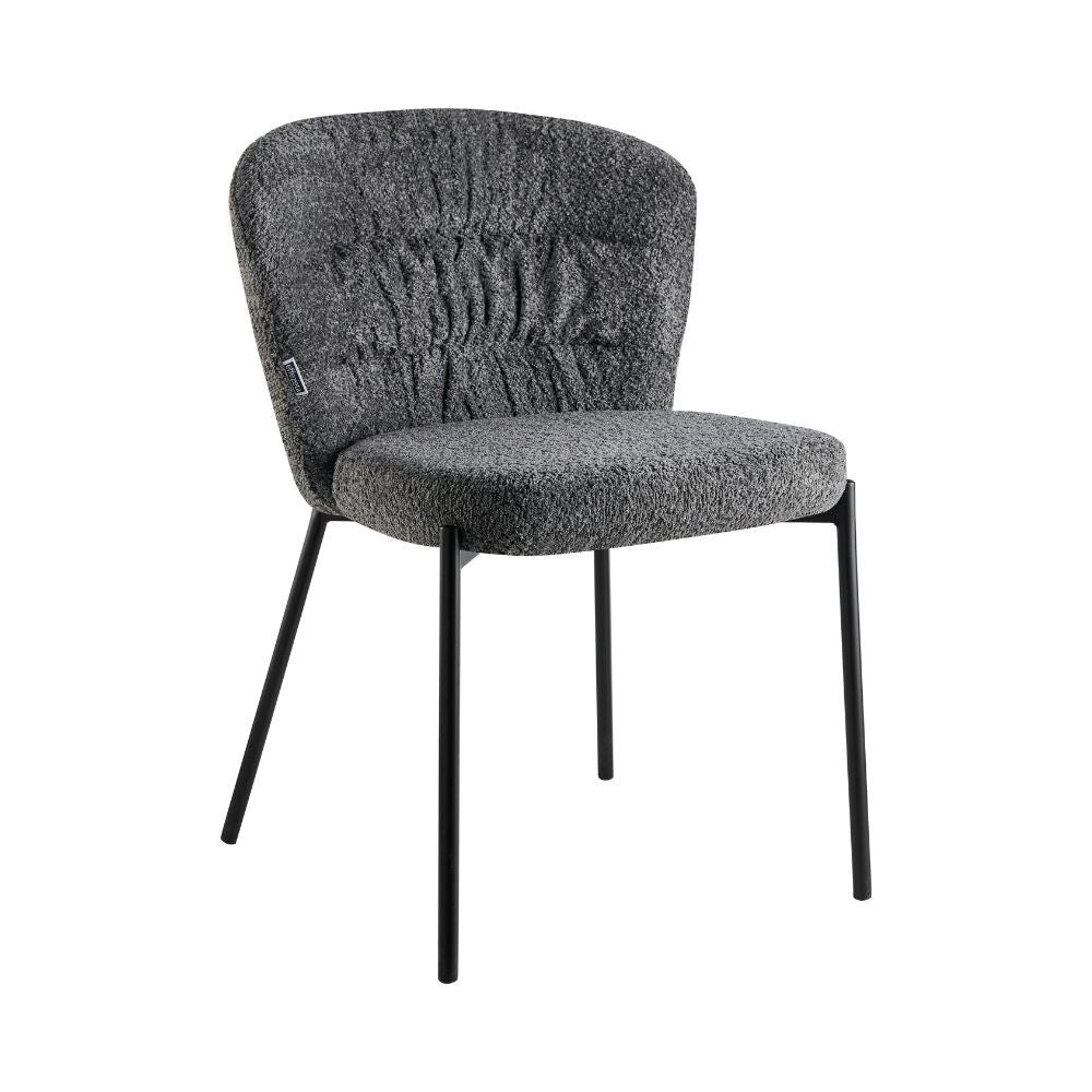 Set 4 Sedie Cami in tessuto teddy grigio: un connubio di design e comfort