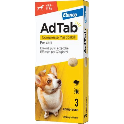 ANTIPARASSITARIO ADTAB CANI ELANCO - KG  5,5/11 CF=PZ 3- 1 confezioni