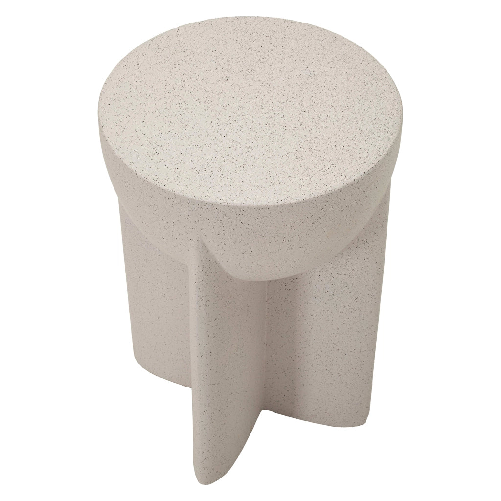 Galeli, Tavolino da Salotto Adatto per Indoor/outdoor, 41x56x41h cm Bianco Marmo