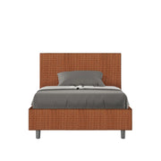 Letto imbottito 1 piazza e mezza 120x190 cm tessuto Labirinto Adele - Con rete,Arancione