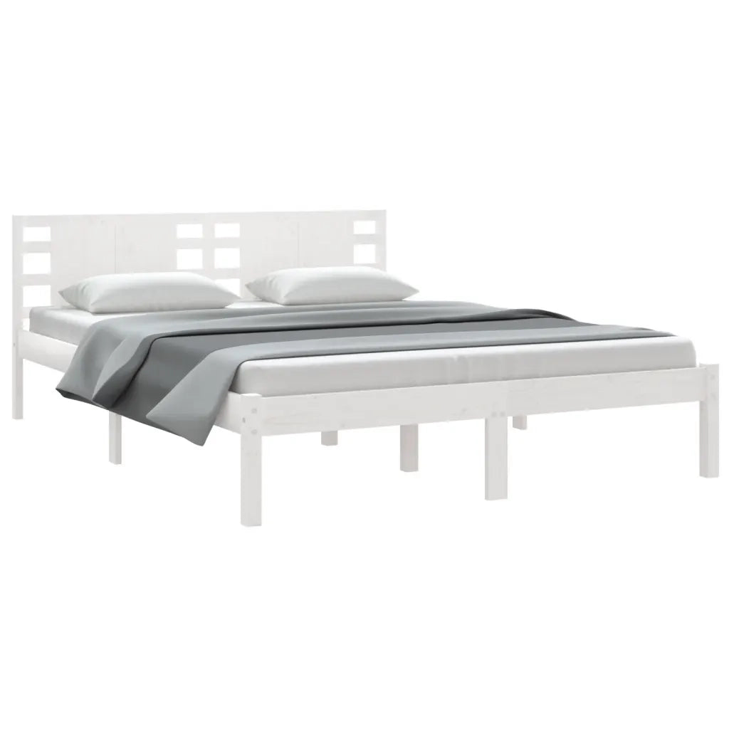 Giroletto senza Materasso-Struttura Letto Bianco 120x200 cm Legno Massello Pino 921688