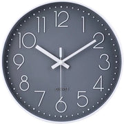 Orologio da parete analogico moderno da 20 cm con lanciatore di secondi senza ticchettio, decorazione per soggiorno, camera da bambini, cucina, ufficio (grigio)
