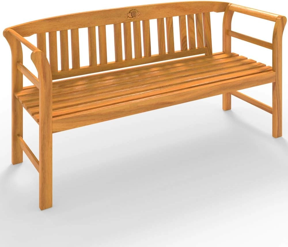 Panchina da Giardino Rose 3 Posti Certificato FSC in Legno 150cm Panca da Esterno Balcone