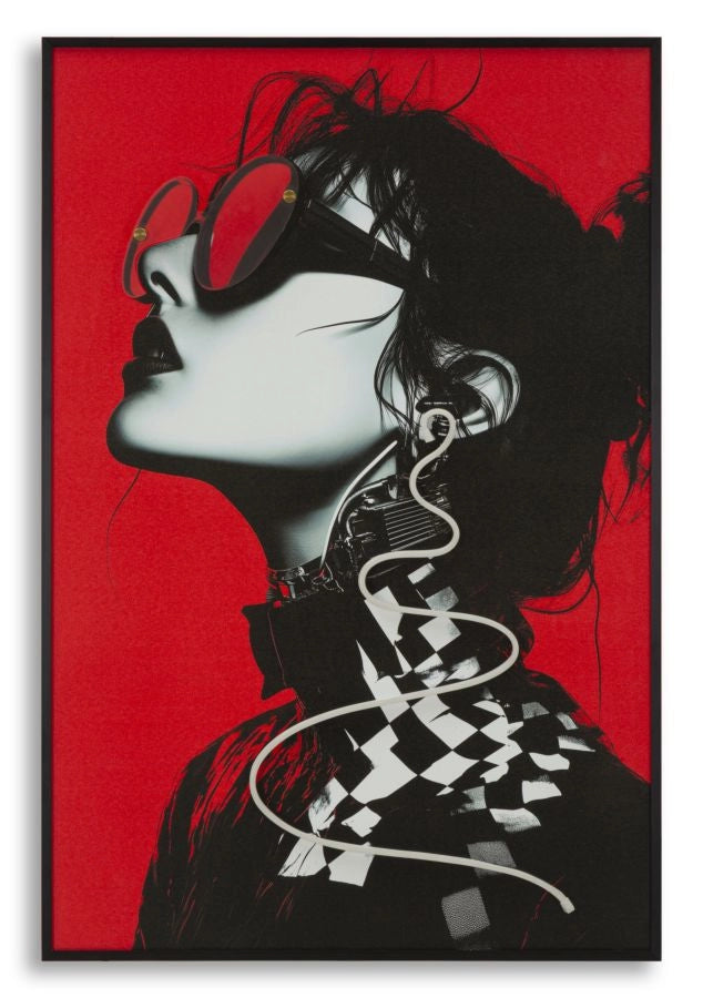 Stampa Artistica con LED e applicazione 3D su Tela Moden Psyco B - Quadro 60x90 cm