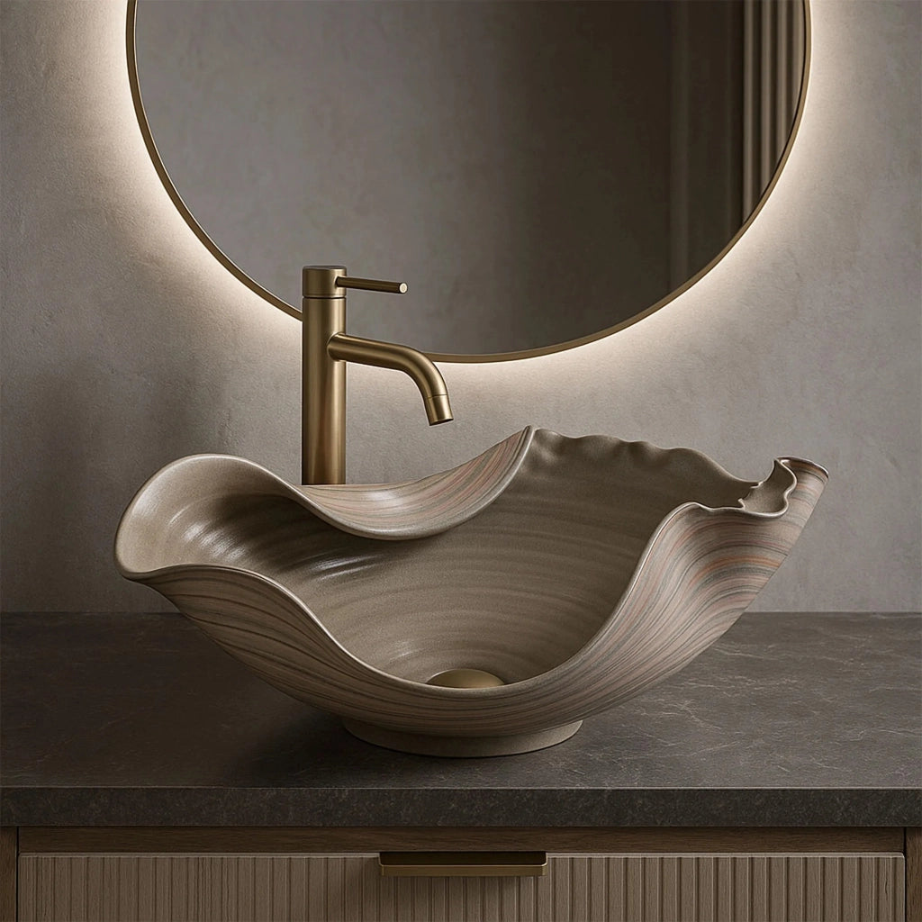 Lavabo Da Appoggio In Ceramica Rea Hm-17 Handmade Art