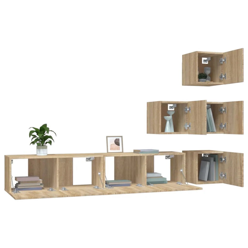 Mobile Porta TV a Parete Rovere Sonoma in Legno Multistrato cod mxl 11935