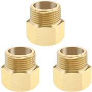 Accessori per attrezzature da giardinaggio - Adattatore M22 - Messing massivo - Oro - 3 pezzi - Adatto per ogni pompa ad alta pressione