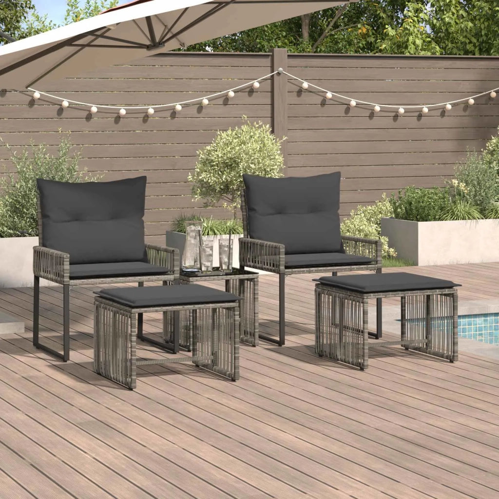 Set di Mobili da Esterno 11 pcs Grigio e Grigio Scuro