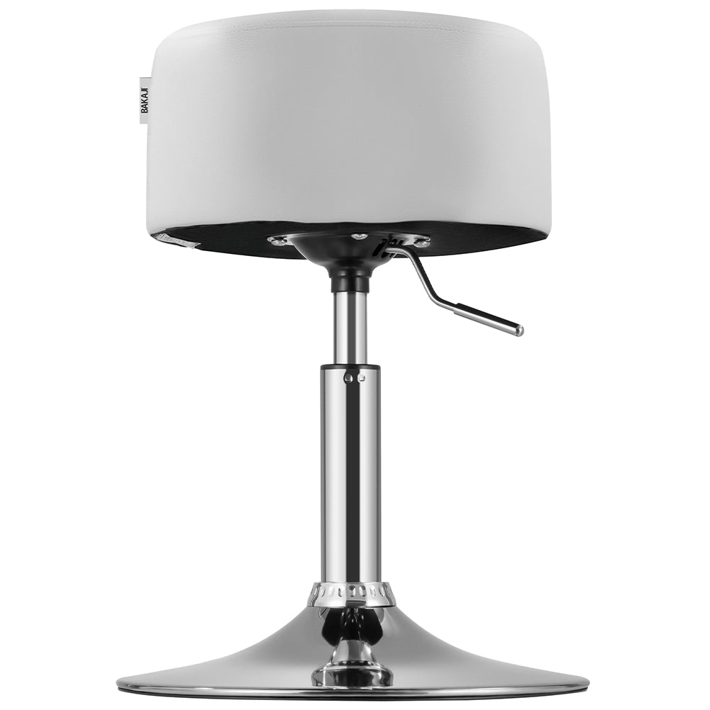Sgabello Lavoro Make Up Toeletta Seduta Rotante Altezza Regolabile Comodo 130kg Bianco