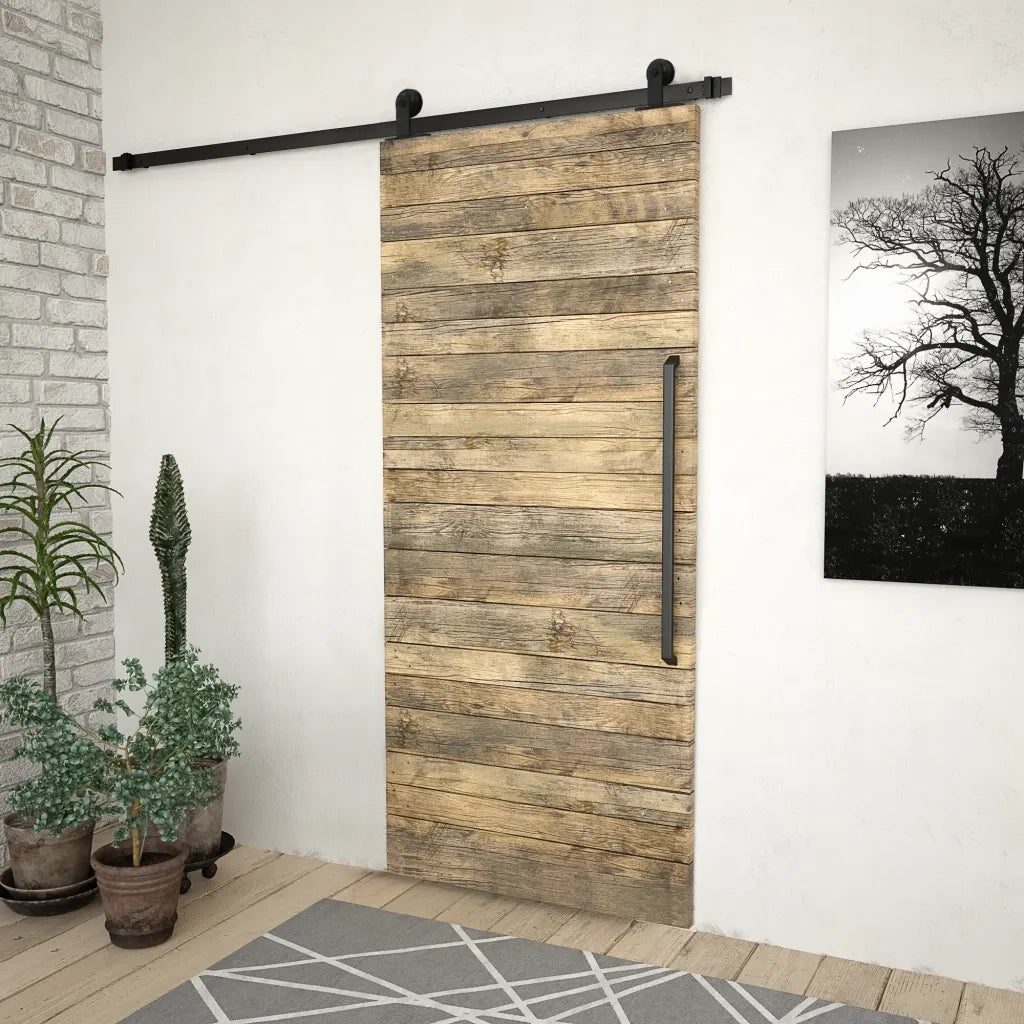 Kit di Binari per Porte Scorrevoli SKIEN 200 cm Acciaio Nero 145263