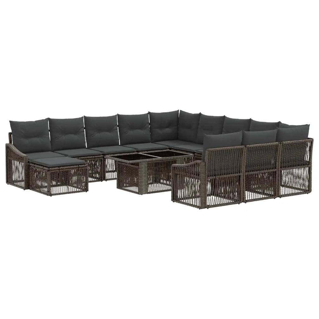 Set Divano da Giardino 13 pz Grigio e Grigio Scuro polyrattan 3437348