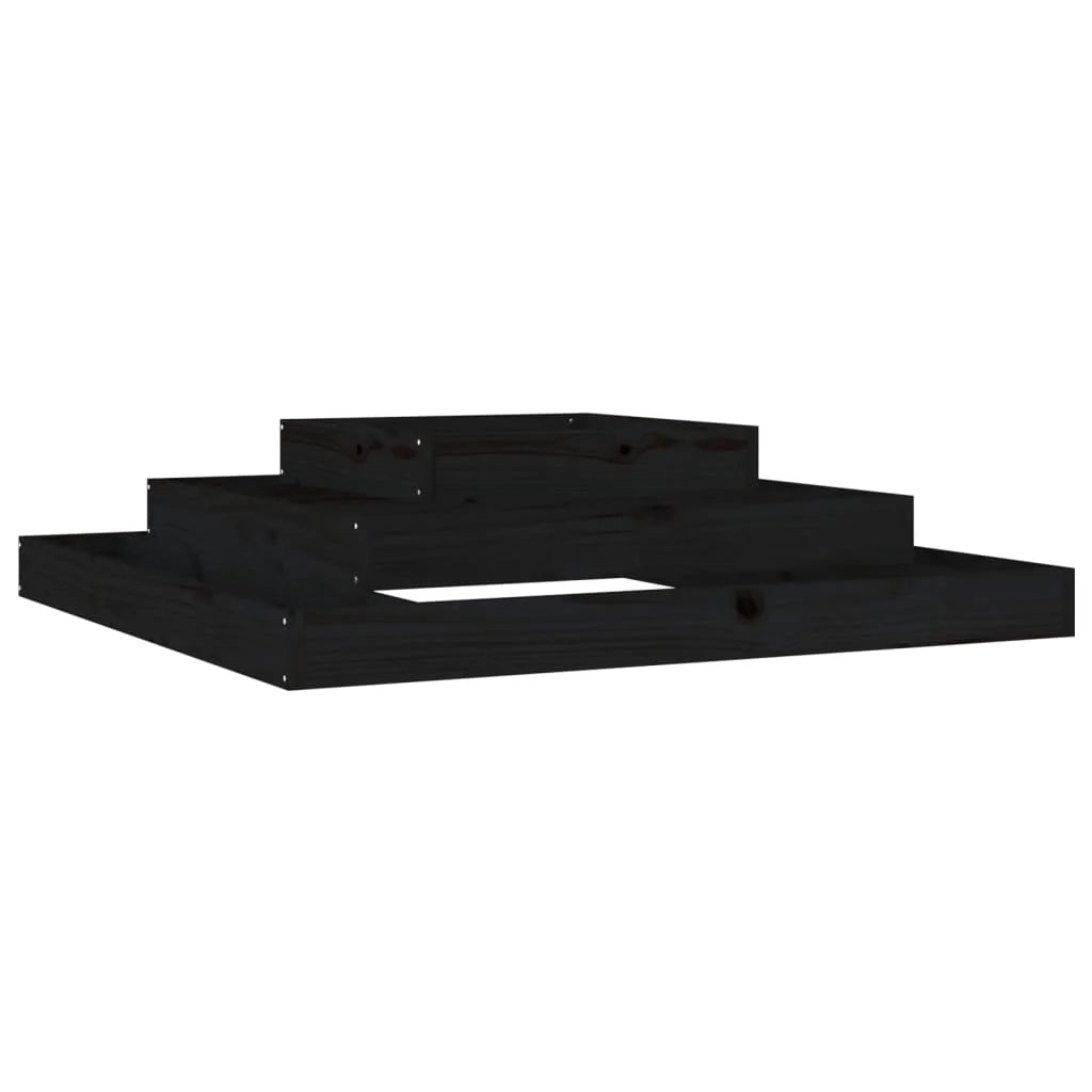 Fioriera rialzata per piante fiori terrazza giardino 110 x 110 x 27 cm legno massello di pino nero 02_0037313