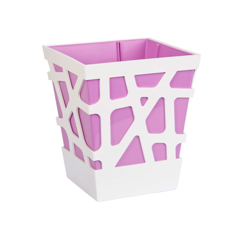 Vaso per Piante Quadrato Mosaic Quadro 17 Idel Interno Esterno Auto Irrigazione Colore: Bianco/Viola
