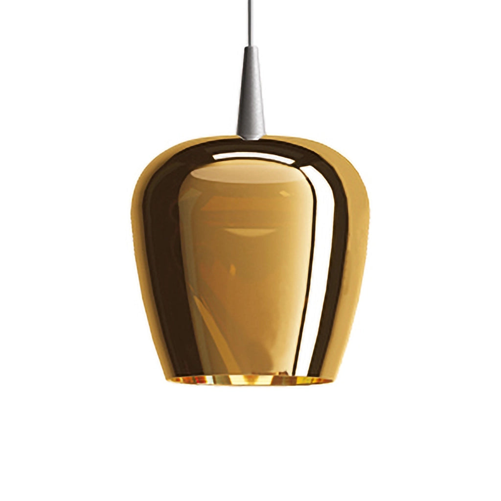 Zafferano Lampada a sospensione Bilia 230V LED 8W in vetro borosilicato soffiato finitura Bronzo, design elegante e moderno per interni 18x324 cm