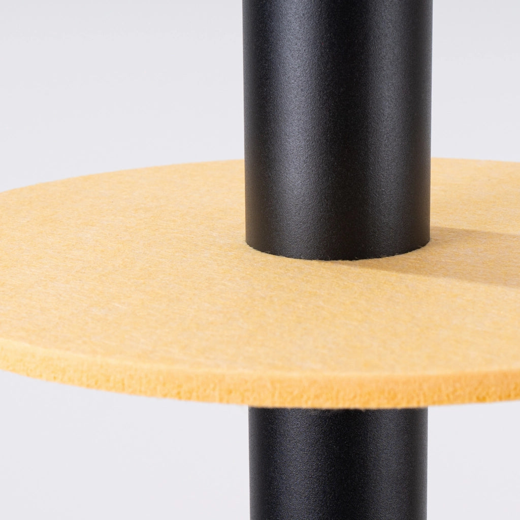 Lampada a sospensione moderna nera disco feltro giallo GU10