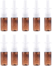 Spruzzatore composto da 10 flaconi vuoti - Flacone spazzolabile da 15 ml - Flessa a vite regolabile - Materiale plastico - Compact - Senza liquido - Flacone spazzolabile