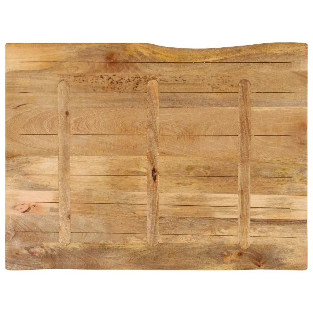 Piano per Tavolo 90x80x2,5cm Bordi Vivi in Legno Massello Mango 370723