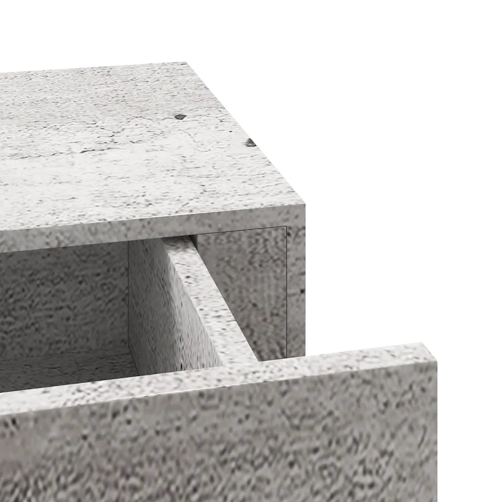 Scaffale con Cassetti da Parete Grigio Cemento 60x23,5x10cm MDF 330265