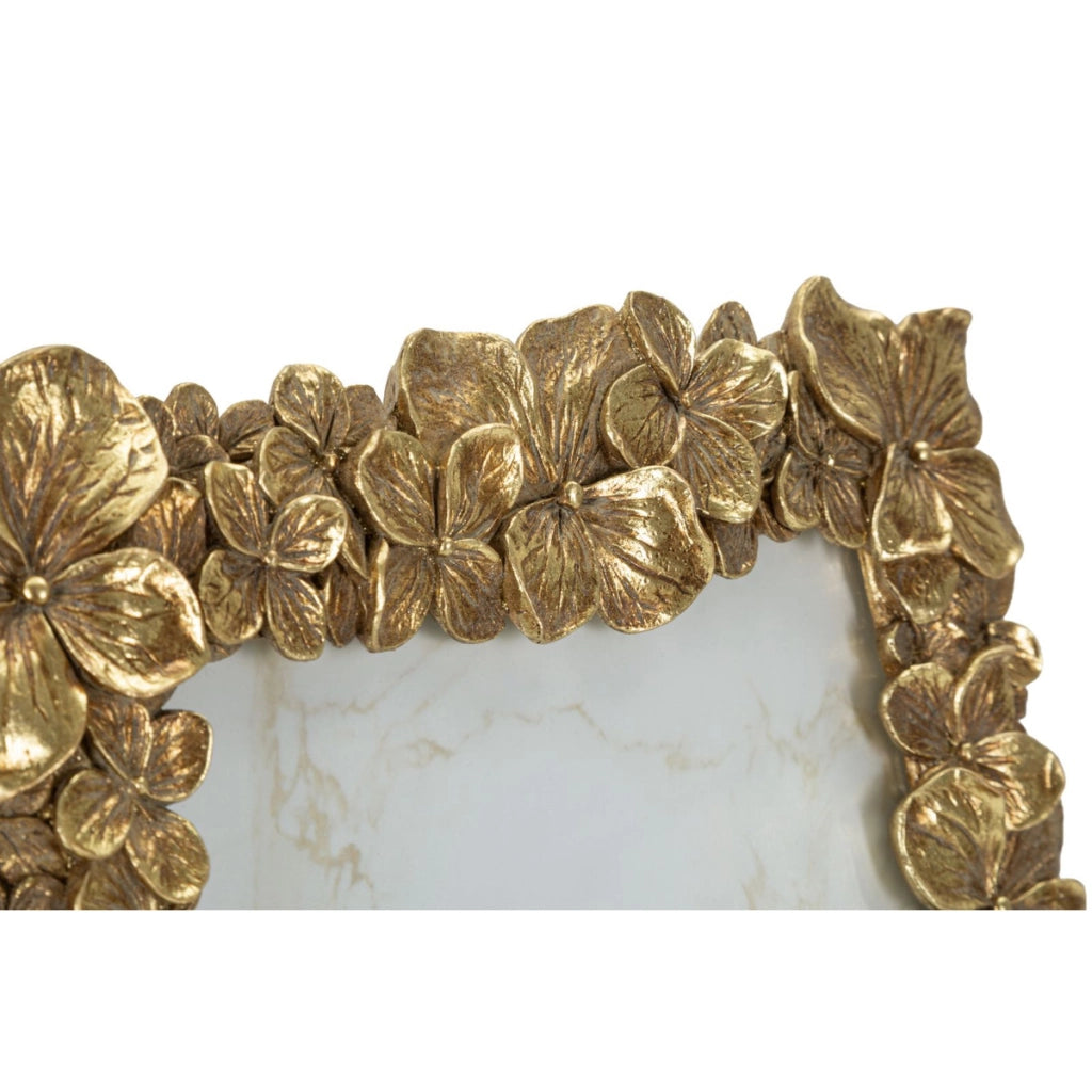 Cornice portafoto con rilievi floreali oro L 21.5 x H 26.7 cm