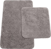 Set di tappeti da bagno da 2 pezzi, composto da tappeti da bagno di circa 50/80 cm e tappeto da wc di circa 45/50 cm - colore: antracite