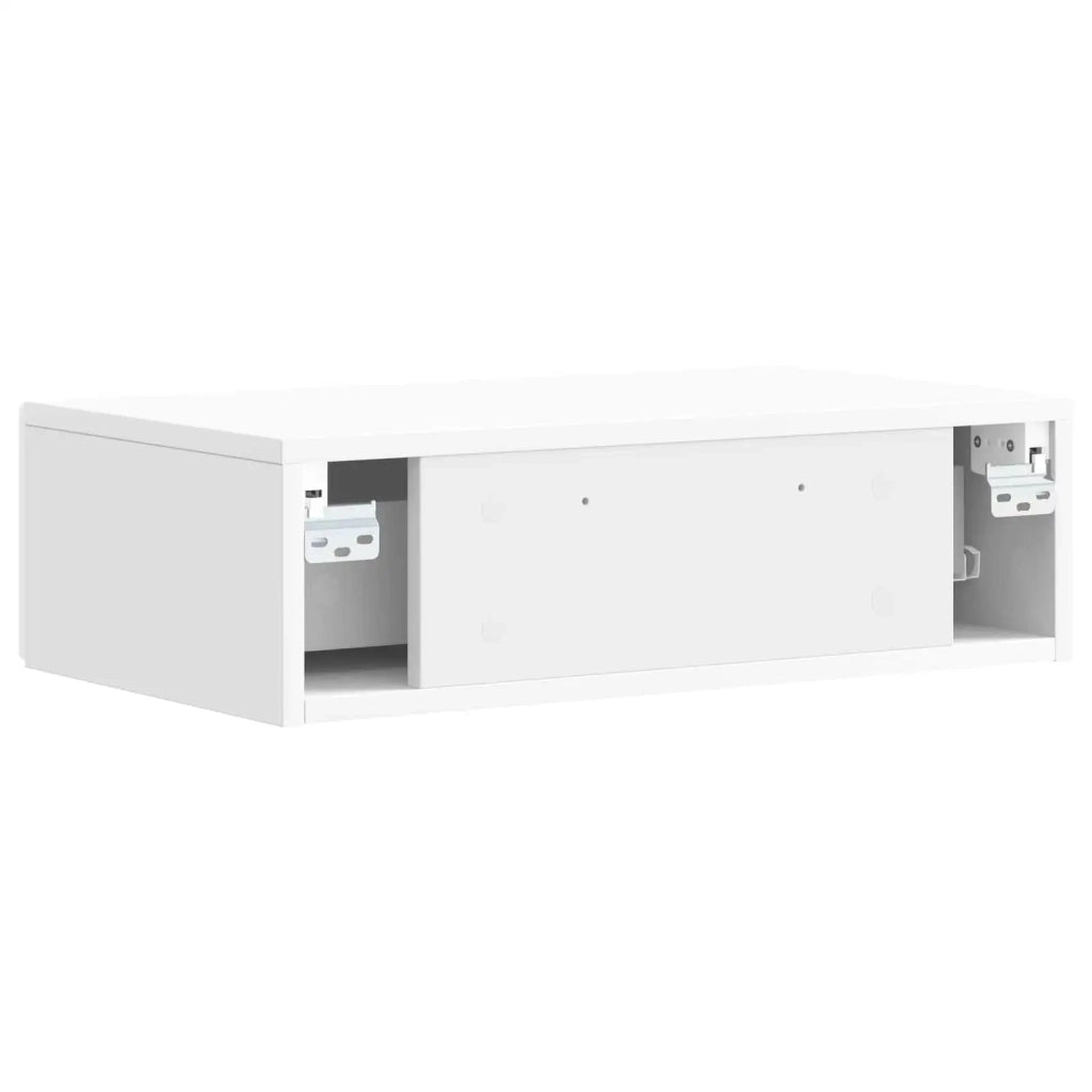 Tavolino da Parete Laterale Bianco Lucido 87,5 x 34,5 x 17 cm 898839