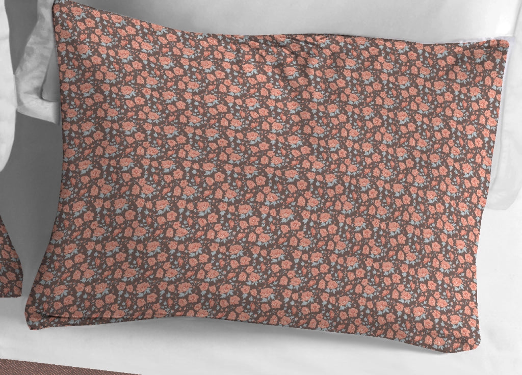 Copripiumino Sacco Piumone 100% Cotone Linea 3027 Fiori Provenzale - Matrimoniale - Marrone